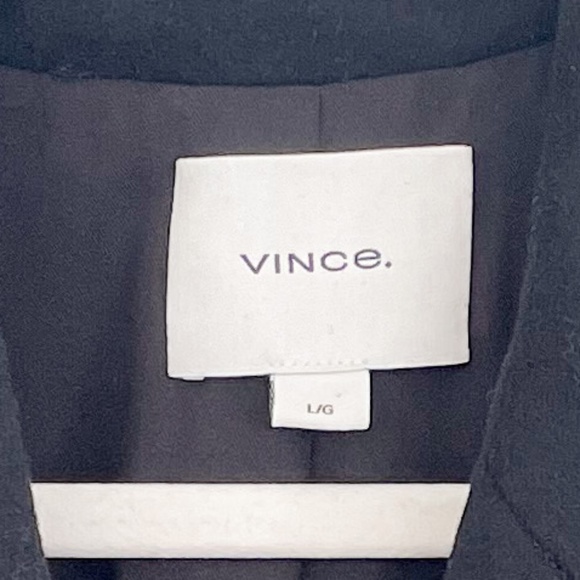 Vince Brushed Wool Blend Double Breasted Coat Black L NWT - Picture 7 of 13